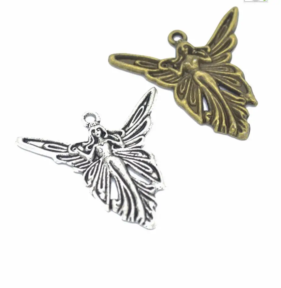 

4Pcs 37*36mm Angel Charm Pendants Silver Tone Religious DIY Jewelry Making Supplies F0681