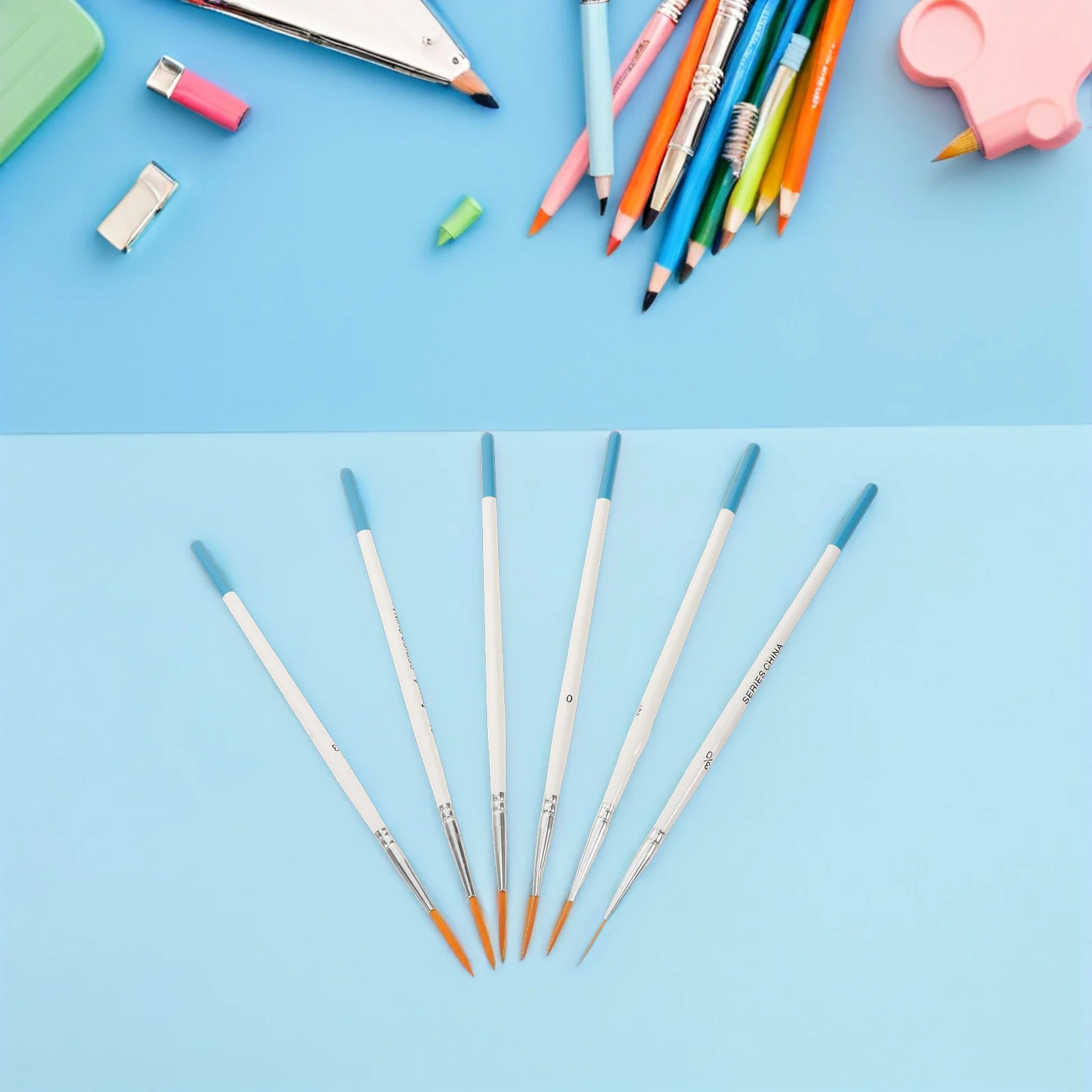 

6pcs Miniature Paint Brush Set For Fine Detailing Small Painting Brushes Art Crafts Acrylic Watercolor Oil Face Fine Liners Mini