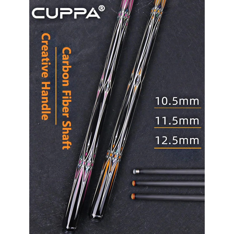 New Arrival Cuppa A XIU LUO Carbon Fiber Shaft Pool Cue Stick 10.5/11.5/12.5mm Tip Size Smooth Handle