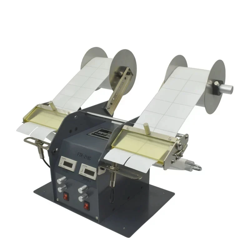 Professional Dual Head Label Stripping Machine Label Rolls Peeling Separation Dispenser with Counting Function High Efficiency