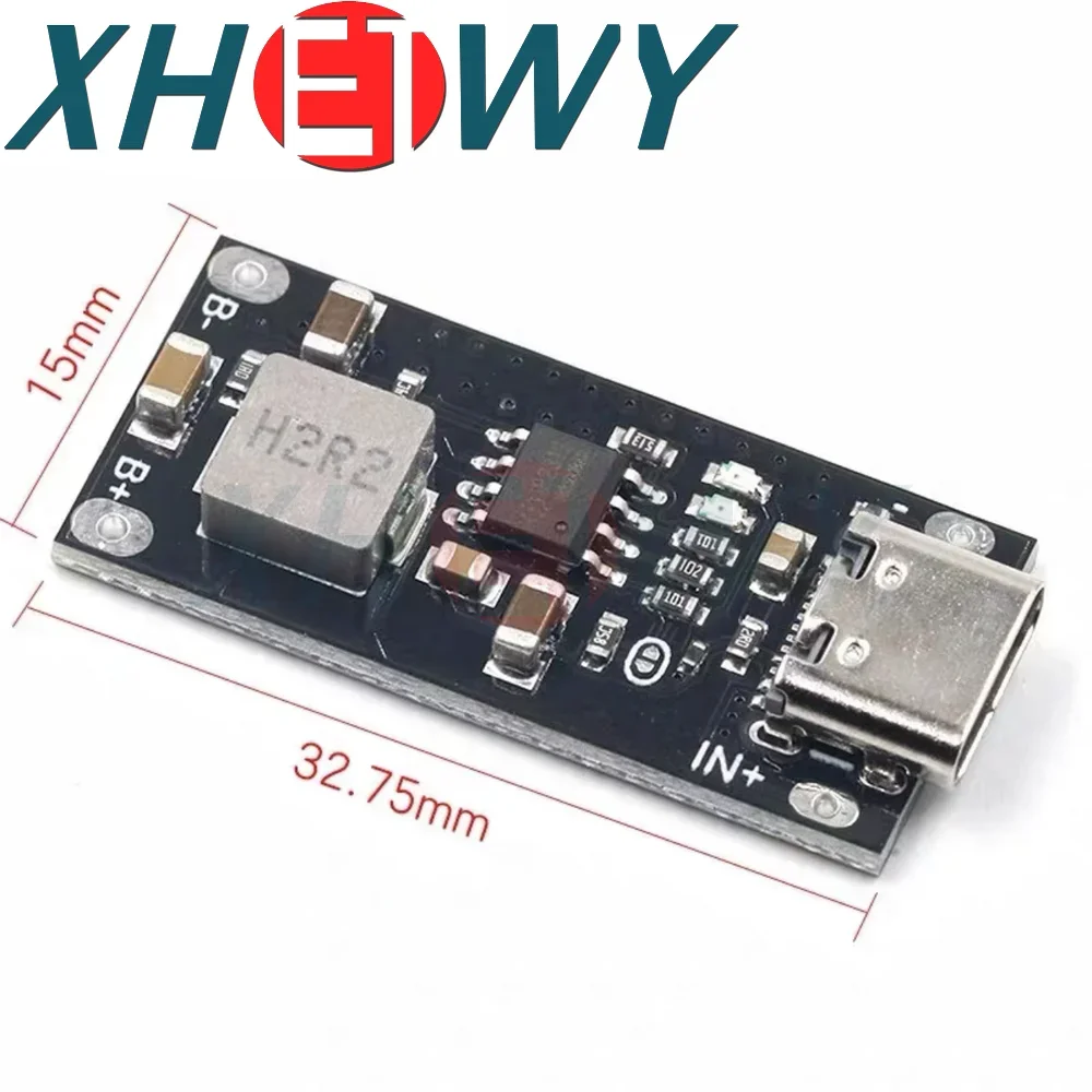 Type-C Fast Charging Board 3A 5V To 4.2V 4.35V IP2312 Lithium Battery Charger Module with Indicator Automatic Detection