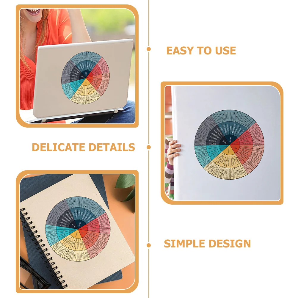 Funda de teléfono Lapdesk Emotion Wheel Sticker, pegatinas, calcomanía para computadora portátil, gráfico de sensación, ventana de oficina