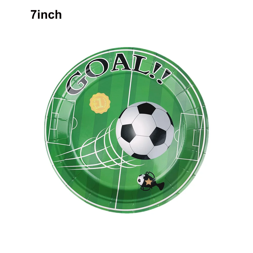 10/30/50 Stuks Voetbal Verjaardagsfeestje Benodigdheden Voetbal Papieren Kommen Trays Cups Borden Voetbal Thema Servies Kids sport Party Decor