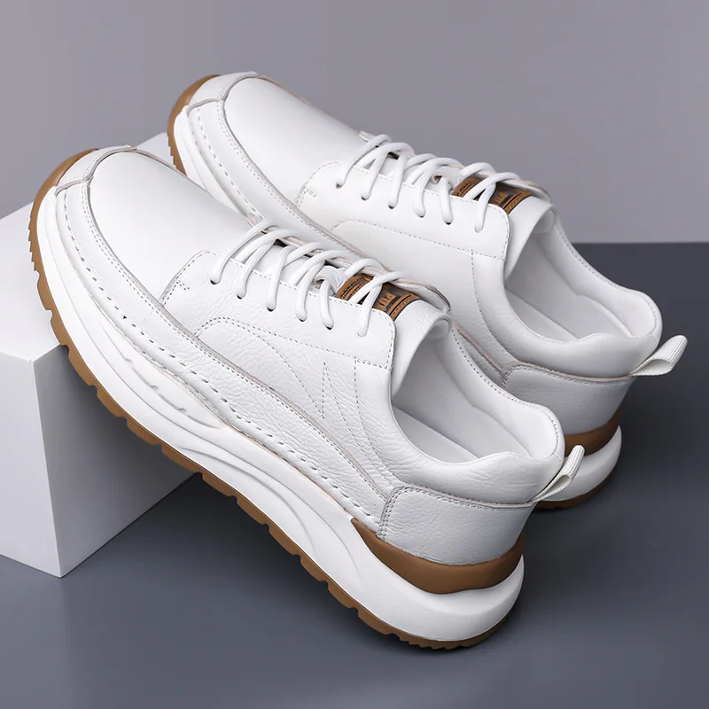 New Arrival Leather Casual Shoes Leisure Walk Sneakers Outdoor Lace-up Mens Skateboard Footwear Tenis Masculino Sneaker Trainers