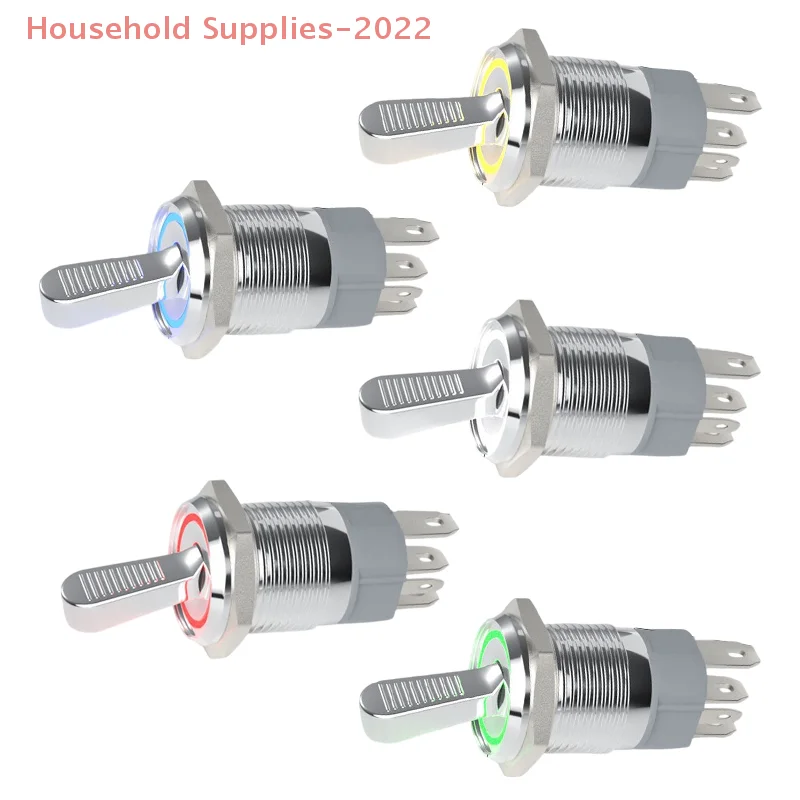 

16MM Metal Toggle Switch Waterproof LED Light Self-locking 2 Position On Off Micro Button Switch