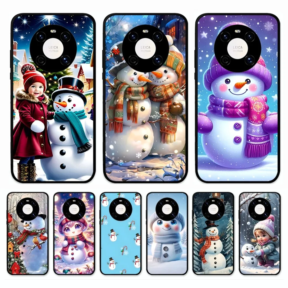 Cartoon Christmas Elk Snowman Phone Case For Huawei Mate 10 20 30 40 50 lite pro Nova 3 3i 5 6 SE 7 pro 7SE