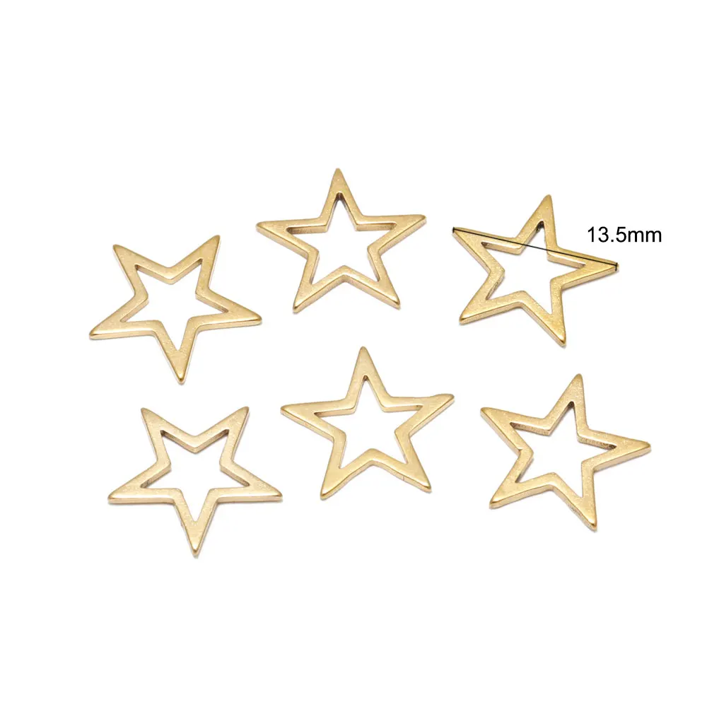 20Pcs Stainless Steel Flat Plane Hollowing Star Charms Moon Charms Pendants for DIY Jewelry Making Bracelet Connector Findings