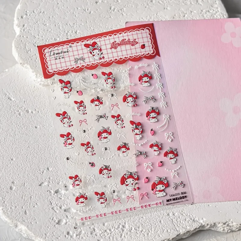 

Kawaii Sanrio аниме принадлежности для ногтей мультфильм милая мелодия для ногтей водонепроницаемые наклейки с кристаллами и бриллиантами детские наклейки для ногтей
