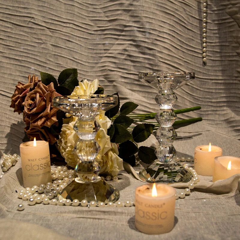 

Candlelight dinner props, candlestick decorations, Nordic dining table decorations, European romantic crystal candlestick