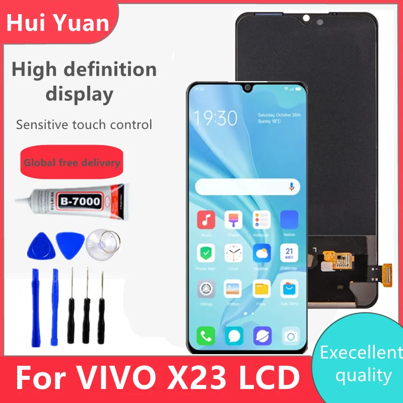 6.41'' Super AMOLED/TFT For Vivo X23 LCD Touch Screen Digitizer Assembly Replace For Vivo V11 Pro Display Support Fingerprint