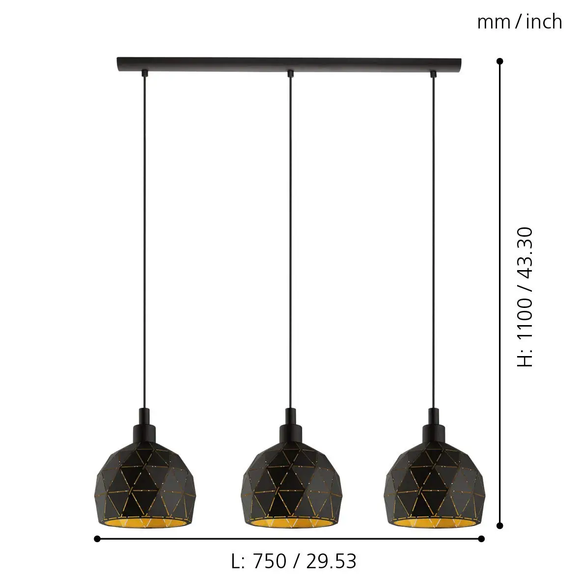 Pendant Lamp Dining Table Light Black Ceiling Pendant Light 3 Head Hanging Light Dining Light Kitchen Island Home Interior Decor
