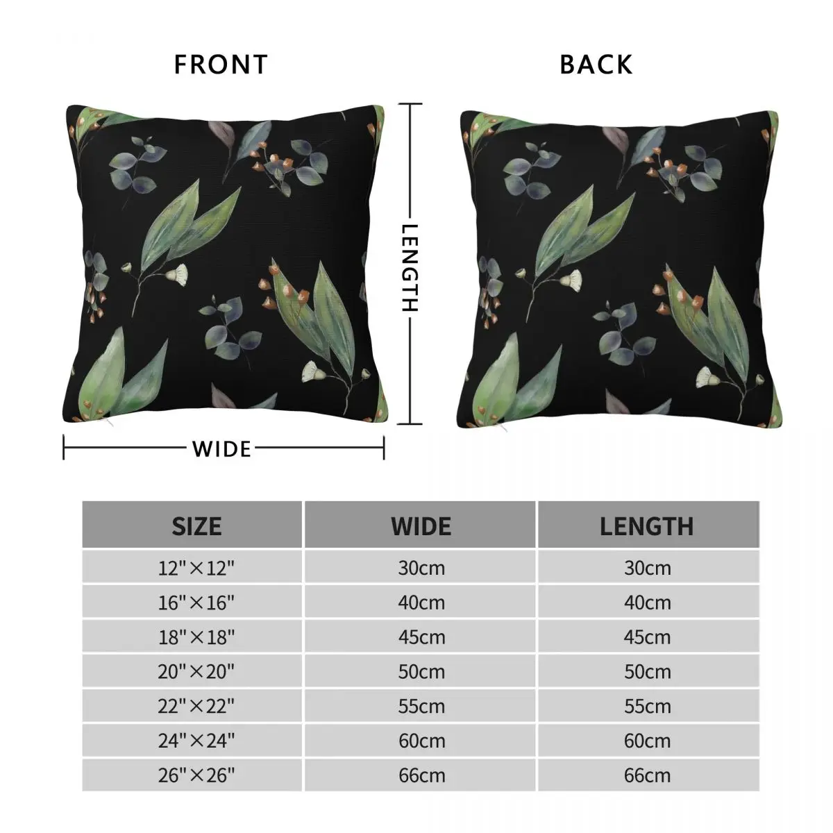 Eucalyptus Foliage Gum Nuts Pillowcase Polyester Linen Velvet Creative Zip Decorative Home Cushion Cover 45x45