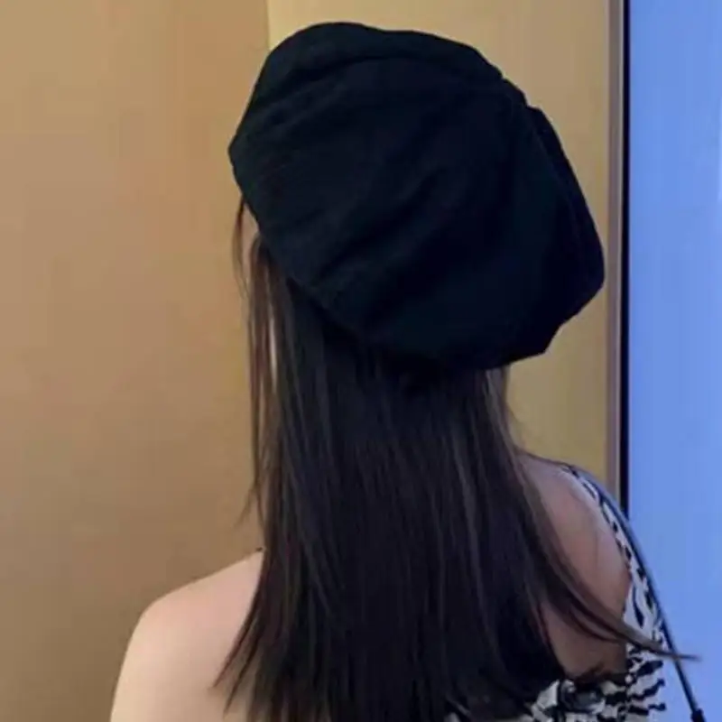 R1WE Retro wzór krowy/mały wzór lamparta kapelusz artysta kapelusz czapka klasyczne kapelusze chmura kapelusz oddychający