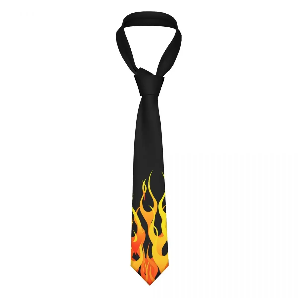 Racing Flames Unisex Necktie Slim Polyester 8 cm Wide Orange Flames Fire Neck Tie for Mens Shirt Accessories Gravatas Cosplay