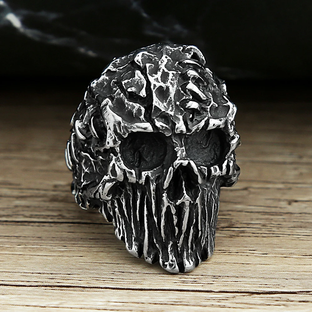 Vintage 316L Edelstahl Teufel Schädel Ringe Für Männer Frauen Gothic Hip Hop Motorrad Rock Biker Schmuck Geschenke Dropshipping
