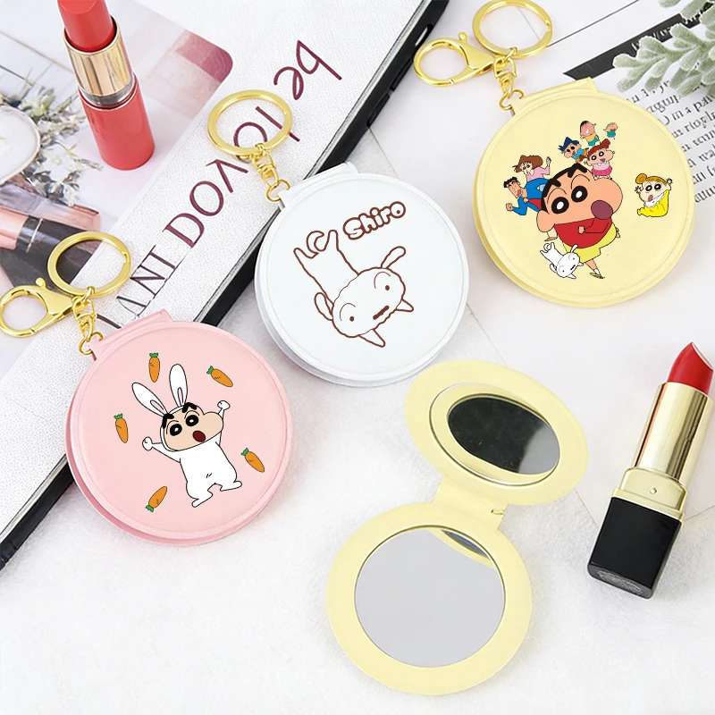 

Crayon Shin-chan Woman Makeup Mirror Foldable Small Round Mirror Female Cartoon Cosmetics Travel Portable Make-up Mirrors Gift