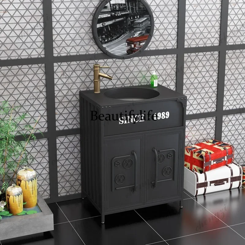 D1089 Industrial Style Creative Bar Integrated Retro Container Restaurant Bathroom Wash Table Color Wash Sink