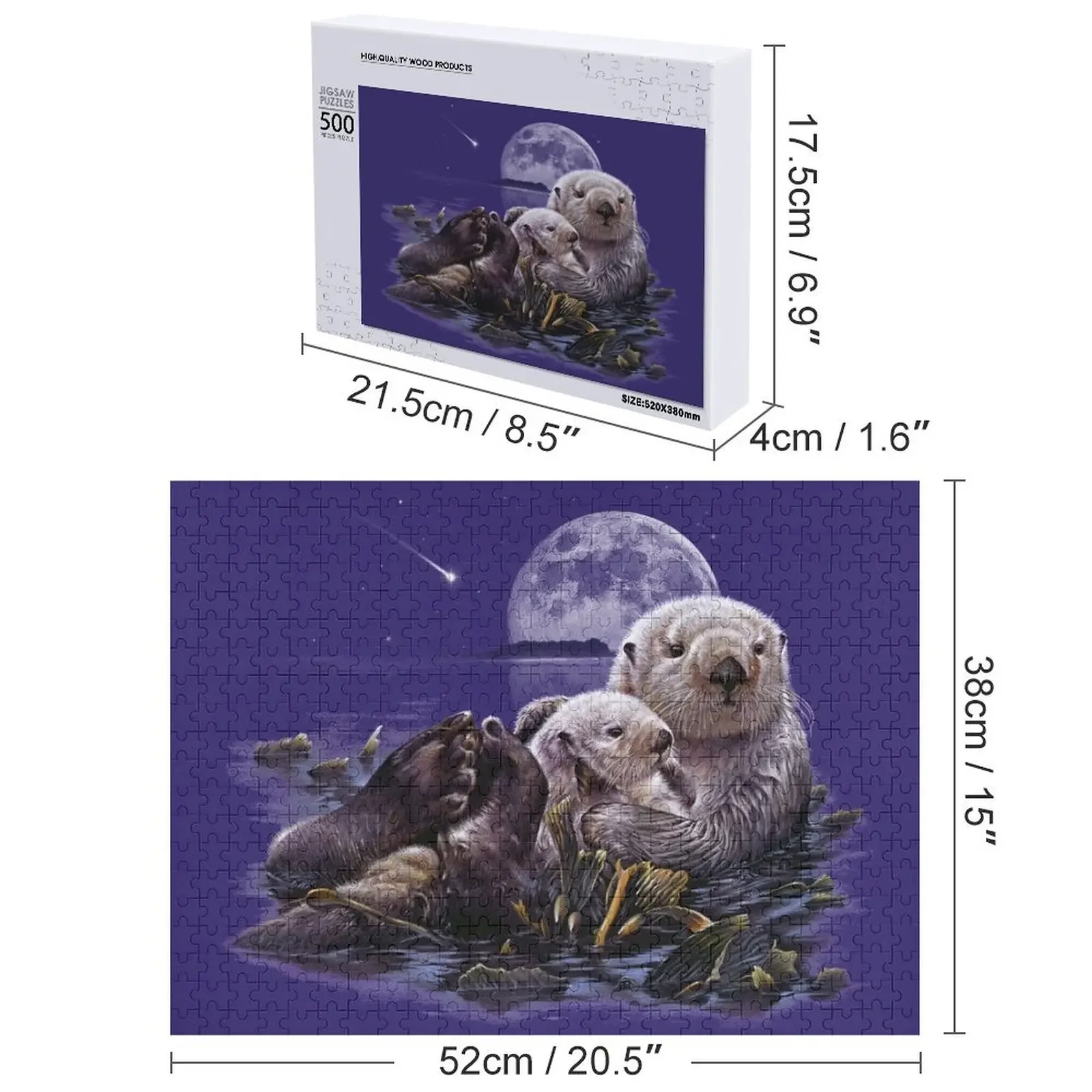 수달 엄마 직소 퍼즐 성인을 위한 맞춤형 장난감 우드 맞춤형 어린이 선물 퍼즐