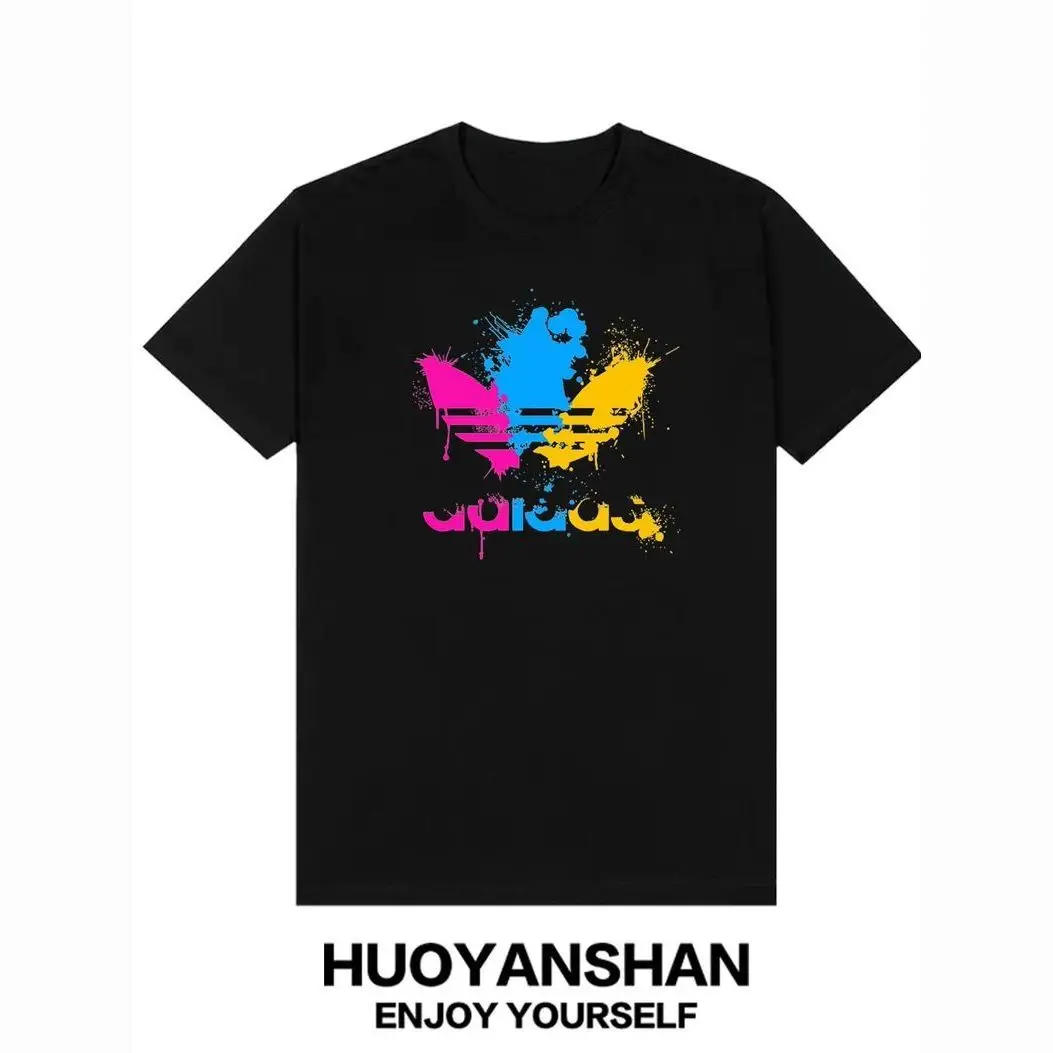 

The New Summer Trend Is Cotton Print American Fashion Brand Loose Men's and Women's Round-neck Short-sleeved T-shirts