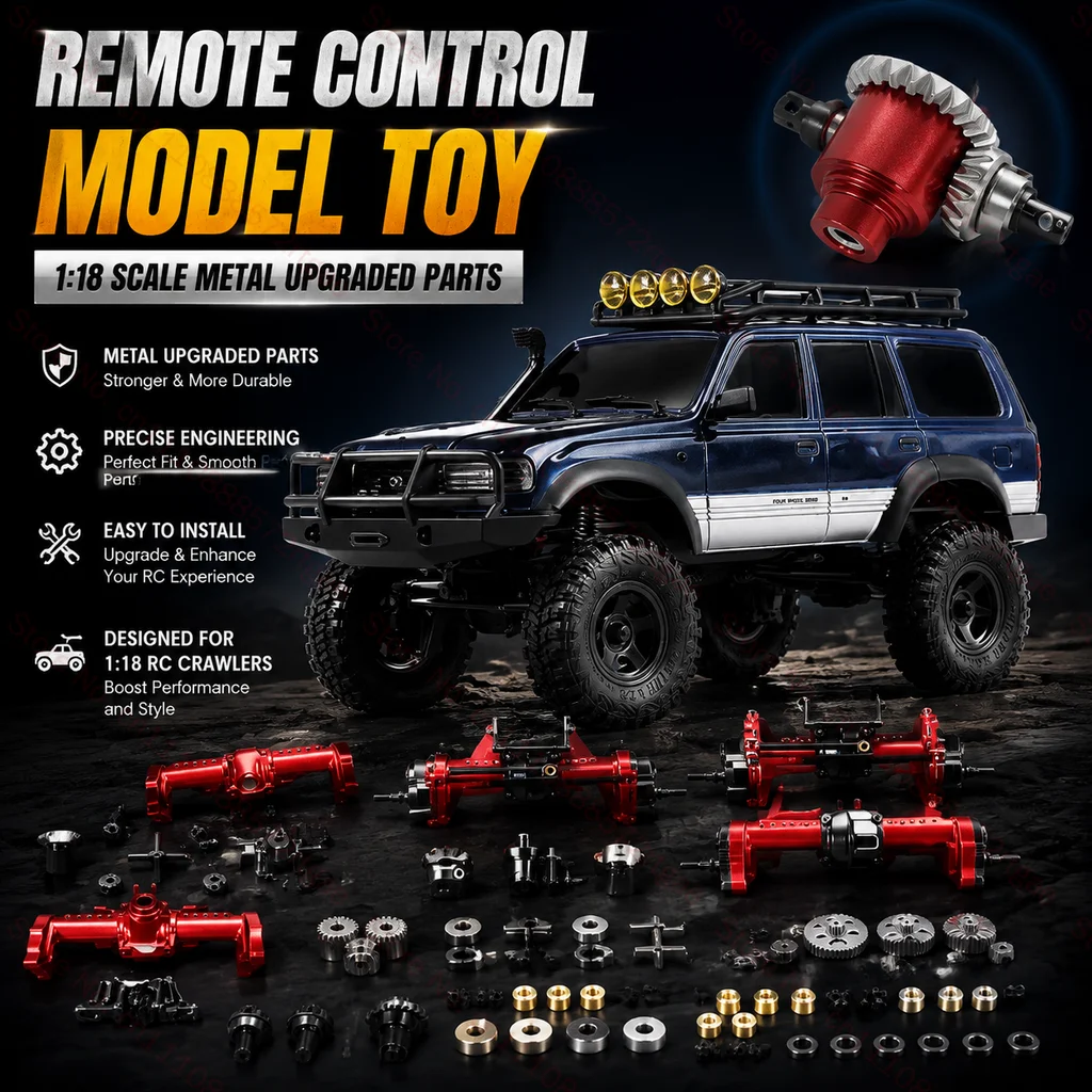 FMS 1: 18 Fcx18 Toyota Lc80 Metal Upgrade Accessories Differential Mechanism Front Rear Axles Servo Motor Seat Transmission Gear