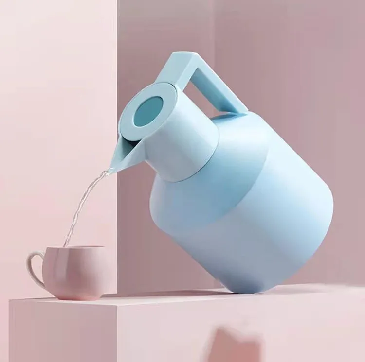 Thermal Coffee Carafe Tea Pot Stainless Steel Double Wall Vacuum Insulated Cool Touch Handle Hot & Cold Retention Silicone Base