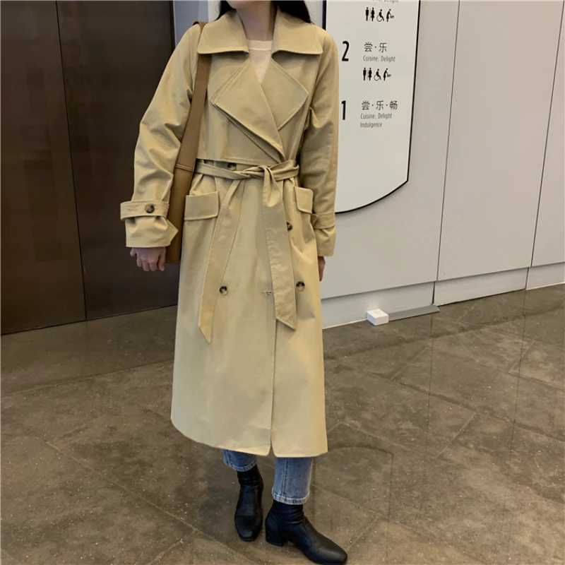 New Hot selling trench coat for women korean fashion long windbreaker casual Lady work wear nice Jacket designer clothes BFA7760