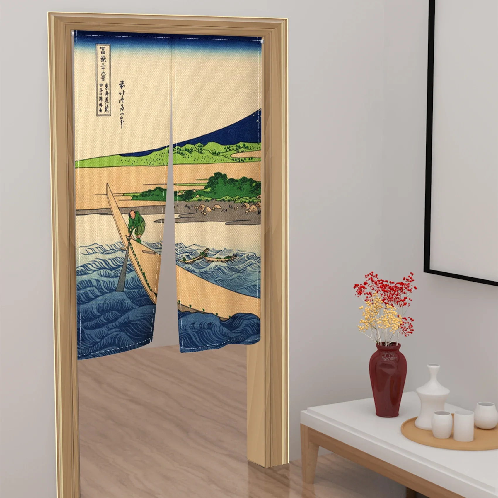 Japanese NorenThirty-six Views of Mount Fuji in Ukiyo-e Kitchen Living Bedroom Room Porch Half Fengshui Door Curtain Decorations