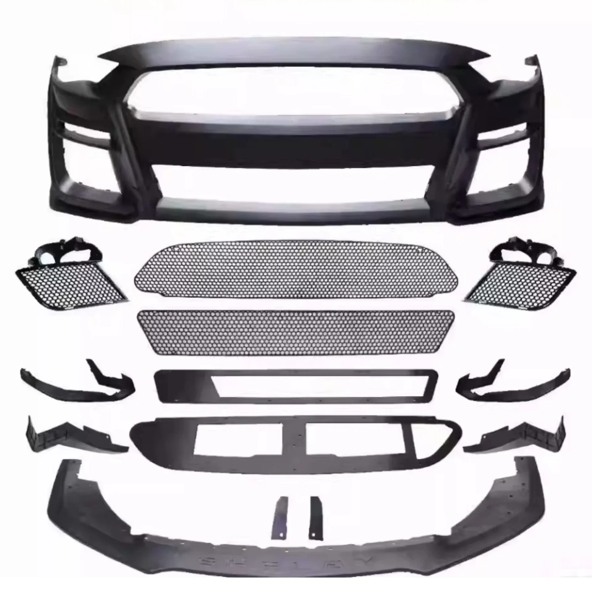 

Body Kit Front Bumper Assembly Grille for Ford Mustang GT500 18-20 Convert Surround Car Accessories