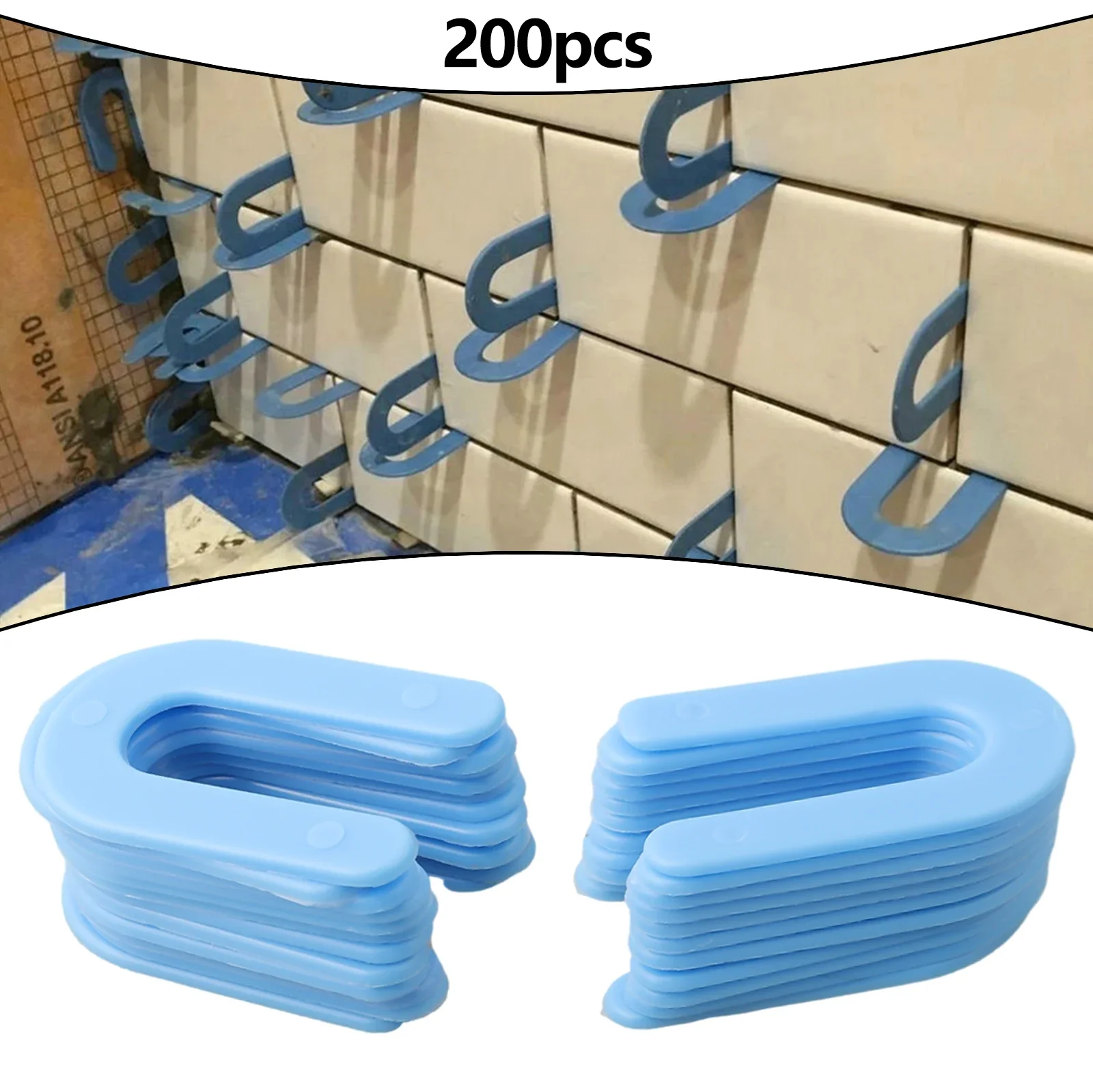 200*U-Shaped Horseshoe Shims Tile Spacers PP Level Wedges Positioning Clips For Aligning Marble Granite Porcelain Large Forma