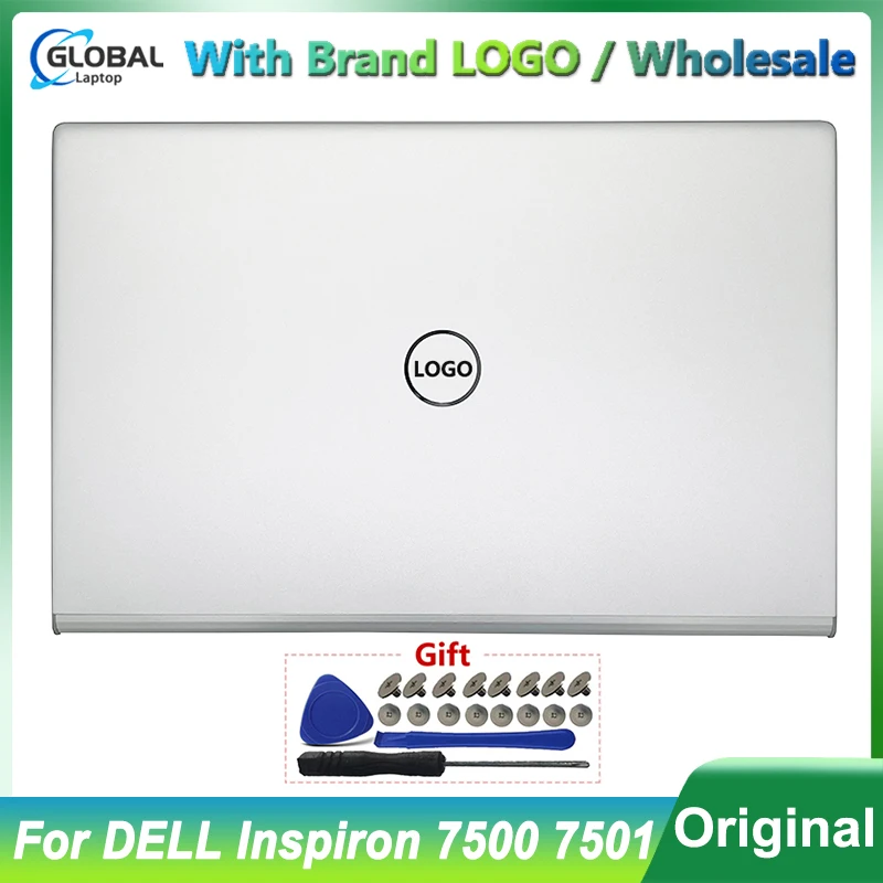 

NEW Laptop Case for DELL Inspiron 7500 7501 LCD Back Cover Rear Lid Top Housing Replacement 0C4MXD 0RXN9G RXN9G Silver 15.6inch