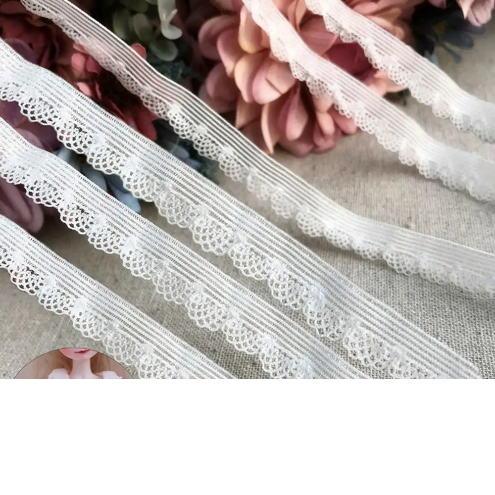 Fabric Pleated Elastic Lace Ribbon Toy Dolls Clothing White Sequence Lace Shorts Collar Dress Trim Sewing Guipure