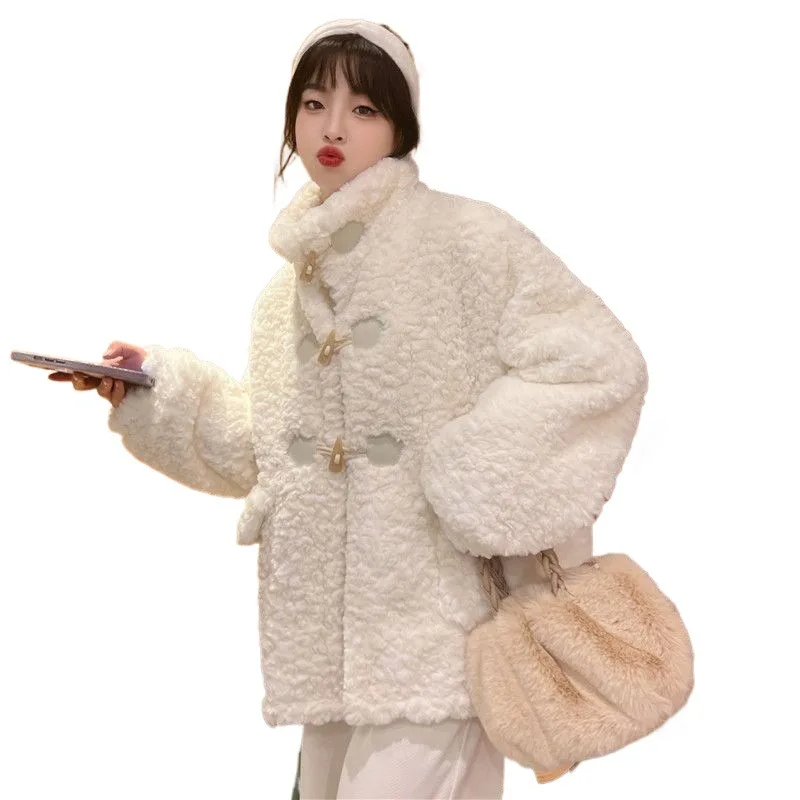 コート女性服韓国版ファッション新モデル秋と冬厚みのあるスタンドカラー保温コート