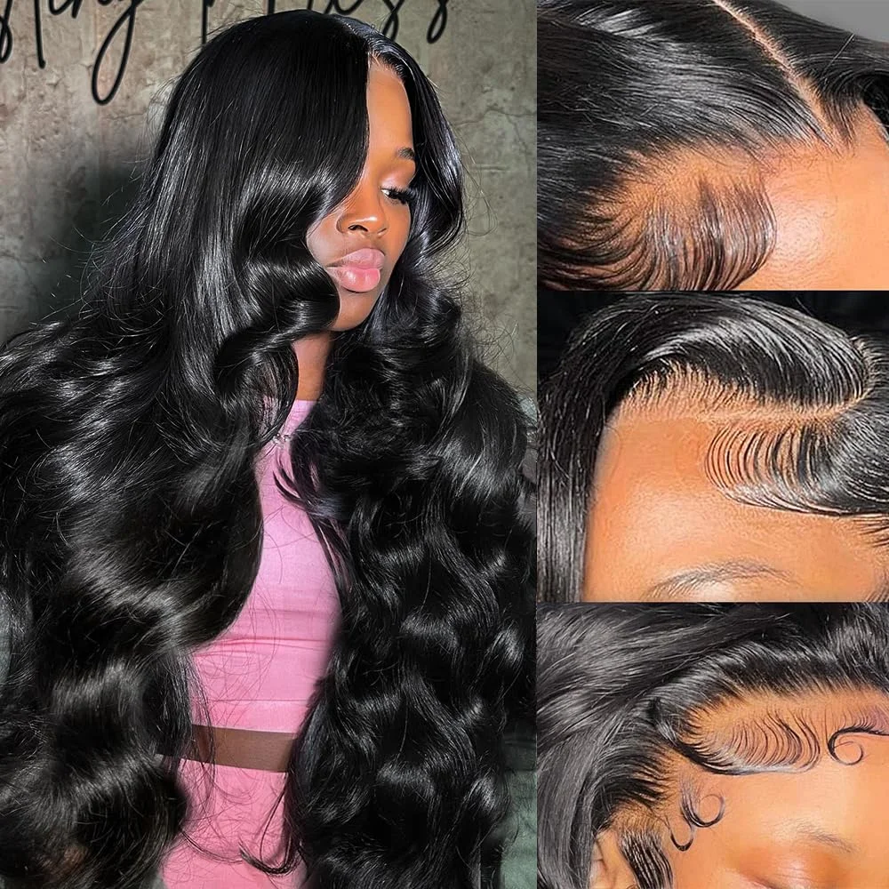 

200 Плотность Объемная волна 13x6 Hd Парик фронтальной части шнурка Человеческие волосы 13x4 Hd Предварительно выщипанные парики шнурка для женщин 360 Полные парики фронта шнурка