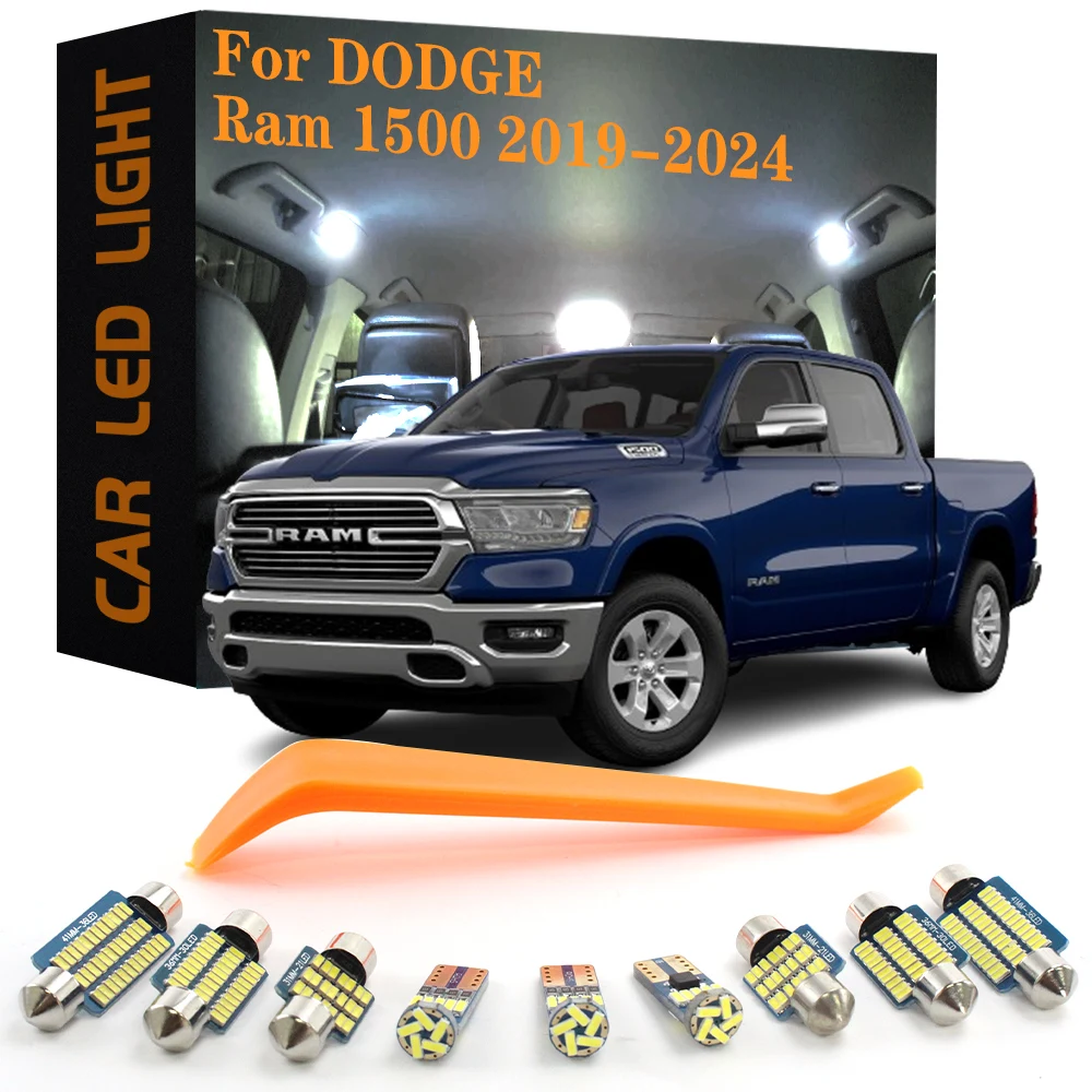 17pcs Canbus Car Accessories LED Interior Lights For Dodge Ram 1500 Pickup 2019 2020 2021 2022 2023 2024 No Error Auto Lamp Bulb