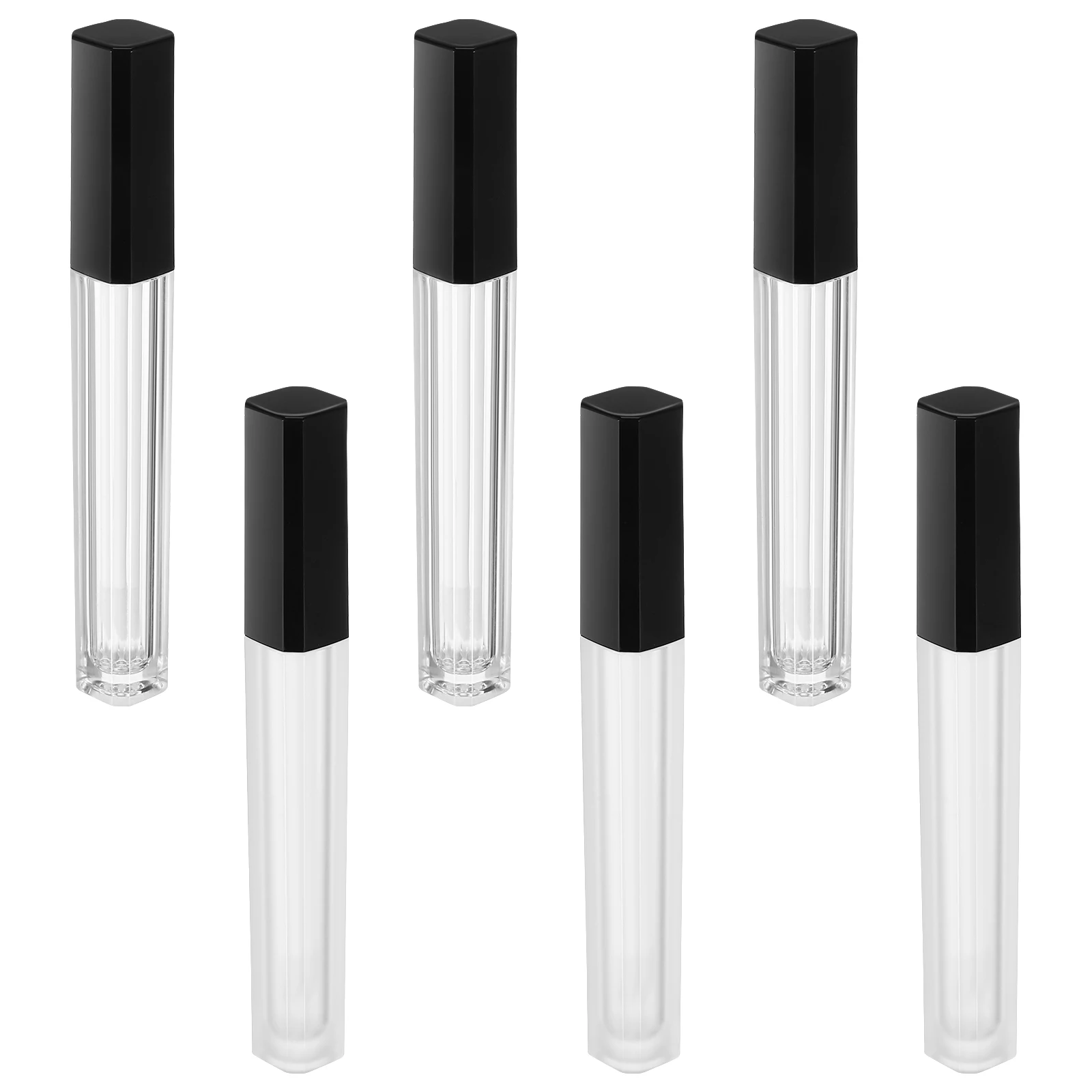 

6Pcs Mini Lip Tubes 5Ml Transparent Portable Lip Gloss Tube Set Ergonomic Design for Travel Subpackaging Easy Carry