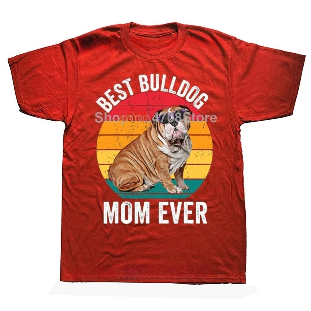 Funny English Bulldog Dog Mom Graphic T-shirts Men Women's Fashion Casual Tshirt Female T Shirt