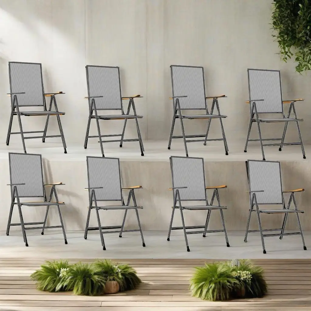 9-Piece Anthracite Steel Garden Dining Set - Outdoor Furniture for Patio & Backyard Dining