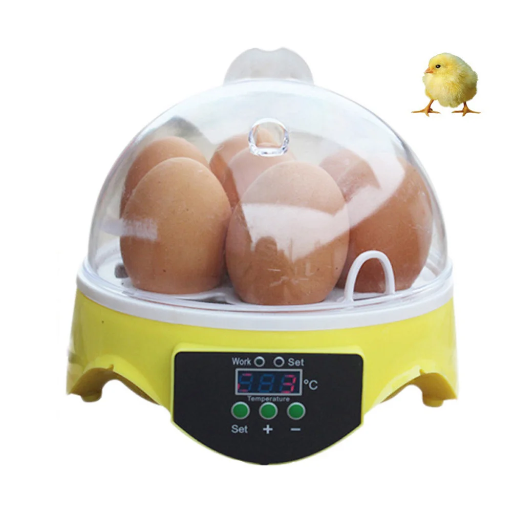 

7 Eggs Holder Semi-auto Turning Incubator Poultry Hatcher With Temperature Control Isolation Box for Chickens Ducks Goose