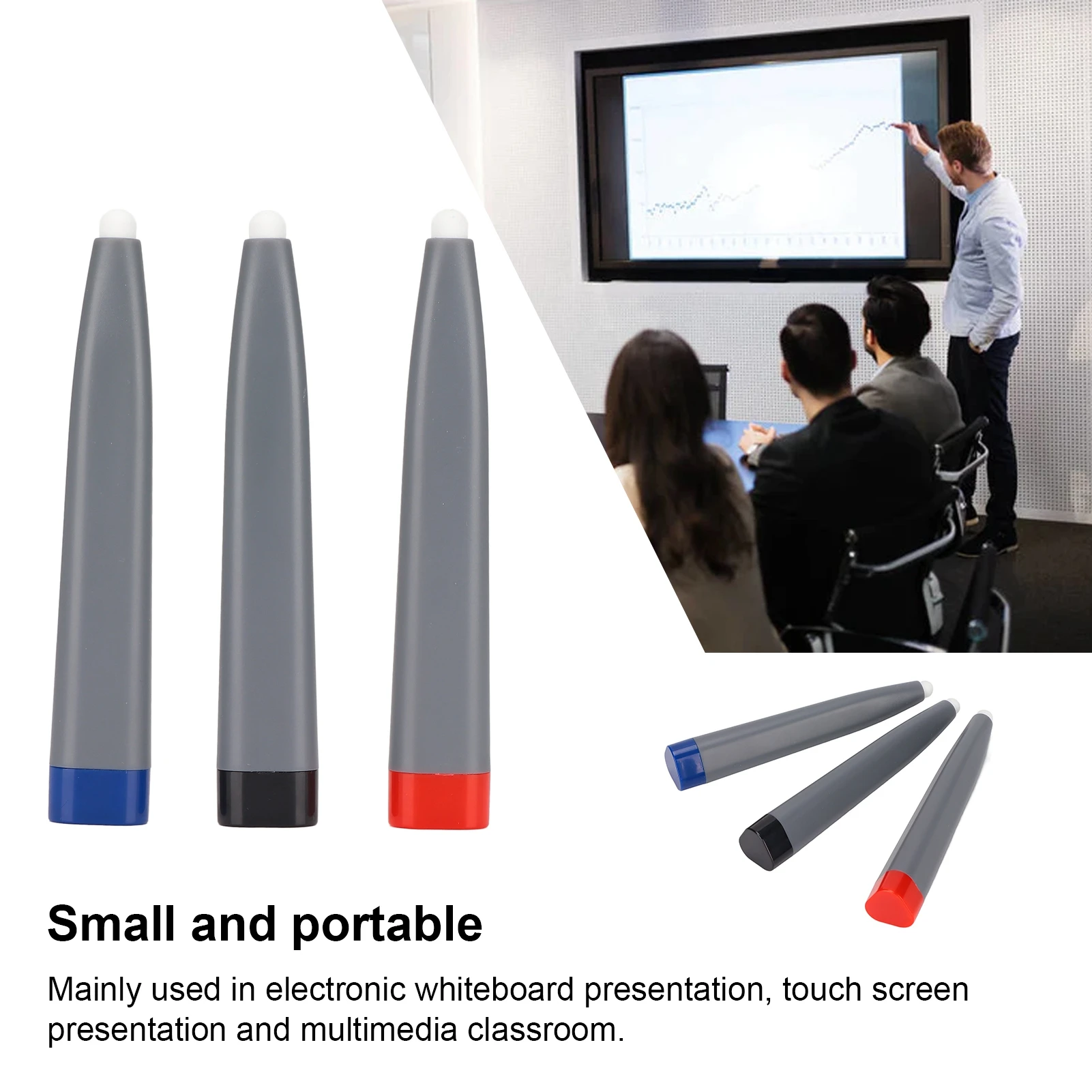 3Pcs Touch Screen Pen Durable ABS Material Wide Application Infrared Tablet Stylus for Whiteboard Multimedia Screen