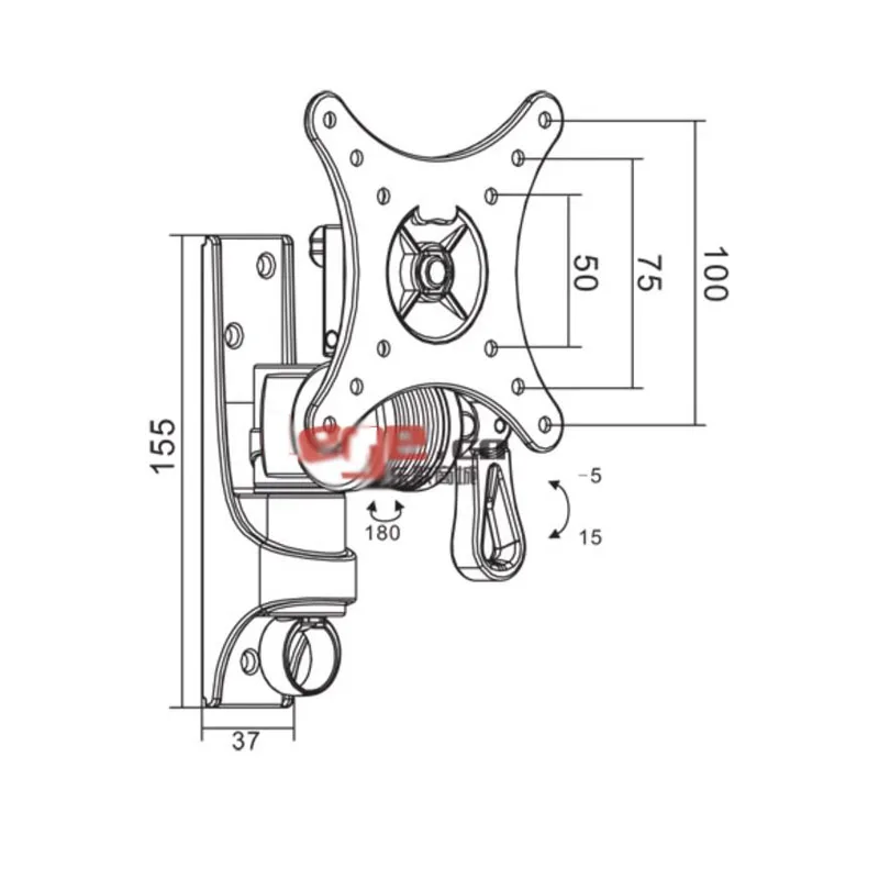 Rotatable angle adjustable LCD TV industrial screen computer monitor fixed bracket WLB273 load-bearing 15KG