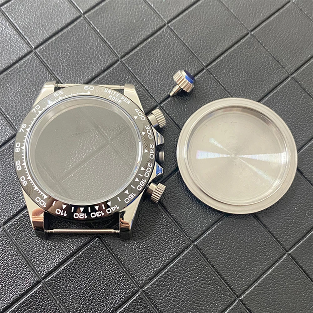 39mm Stainless Steel Sapphire Glass Case for VK63 Movement, Full Sand Strap for VK63 Movement