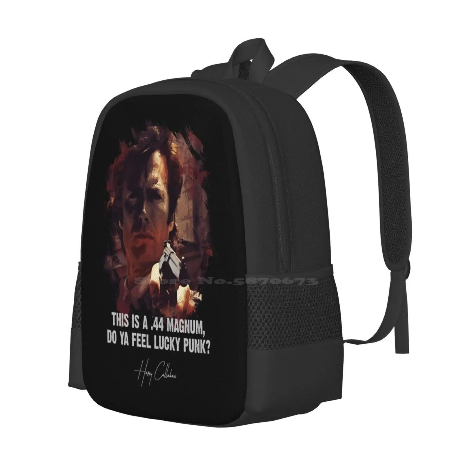 Dirty Harry Do Ya Feel Lucky Punk ? ? Clint Eastwood Famous Movie Quote ? Backpack For Student School Laptop Travel Bag