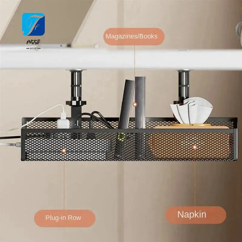 

A55F-Under Desk Cable Organizer-No Drill Mesh Cable Management Box, High Load-Bearing Wire Holder For Desk Cord Storage