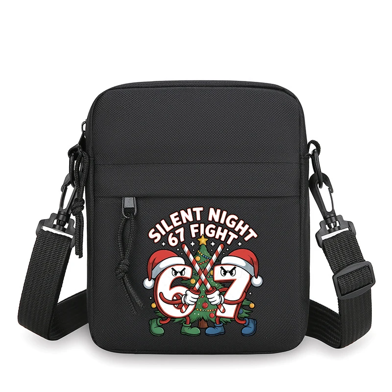 "نجا 67 يومًا من المدرسة" حقيبة كتف للأطفال عتيقة بستة سبعة مطبوعة حقائب هاتف محمول صغيرة موضة ميمي 67 حقيبة كروسبودي