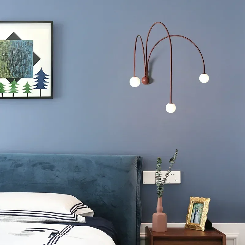 Italian LED Wall Light Living Room Bedside Table Restaurant Lamps for Room Light Iron Glass Wall Lamp Home Decorations Lustre