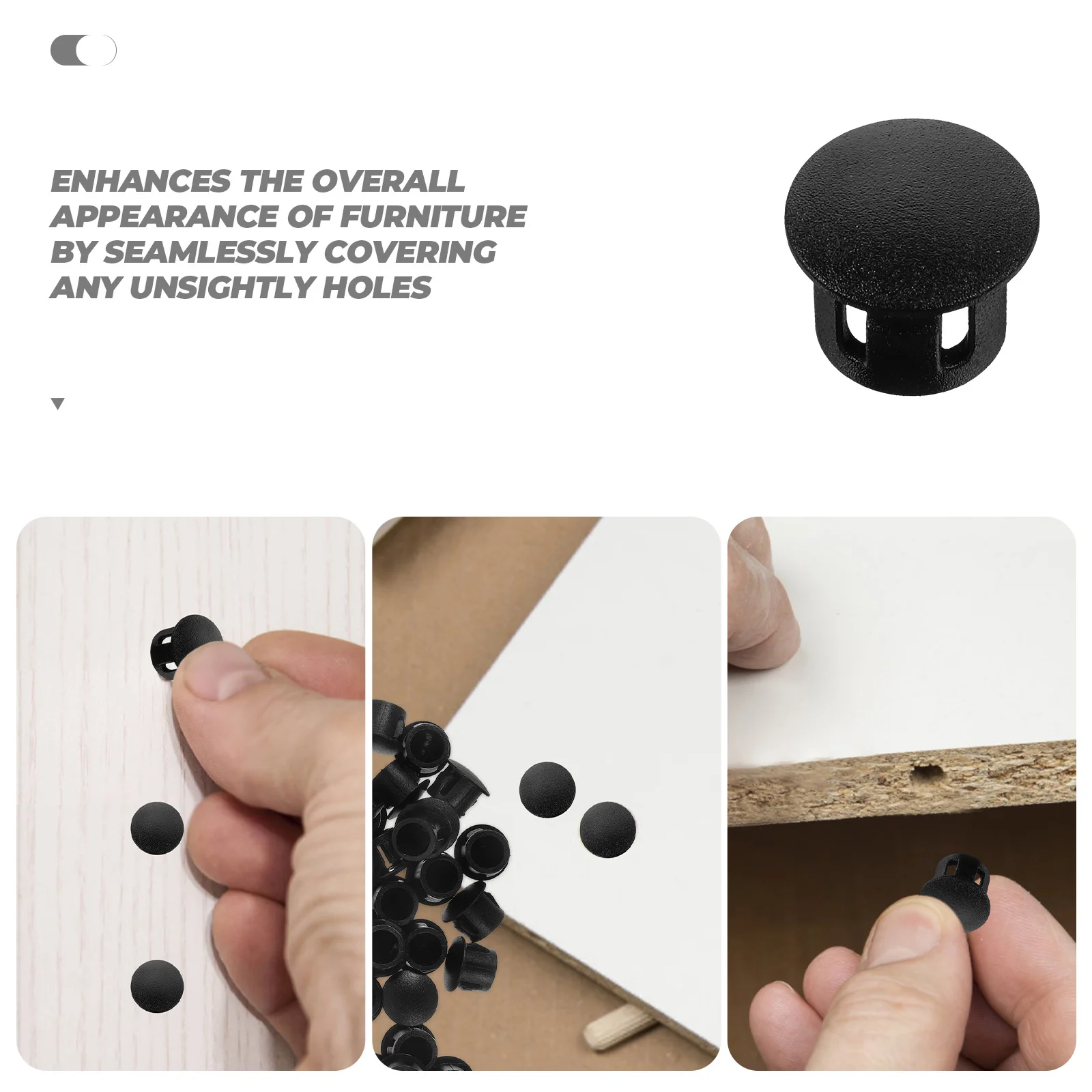 

100Pcs Plastic Hole Plugs Furniture Hole Covers Tubing Plug Chair End Caps Cabinet Insert Covers Tubing Plug Plugs for Holes