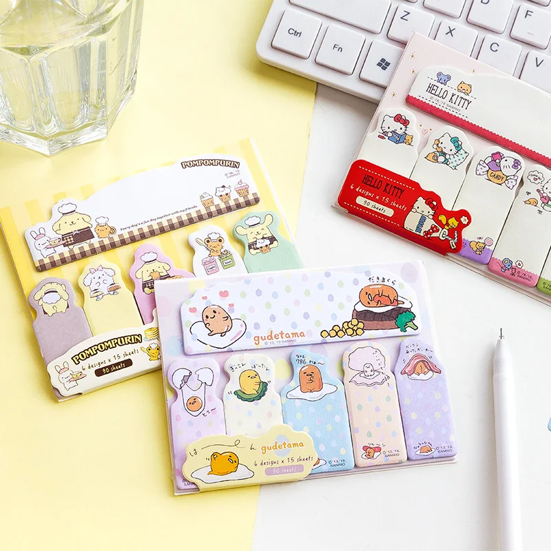 36 pcs/lot Kawaii Sanrio Memo pad Sticky Notes Cute Kuromi Melody N Times Stationery Label Notepad Bookmark Post School Supplies