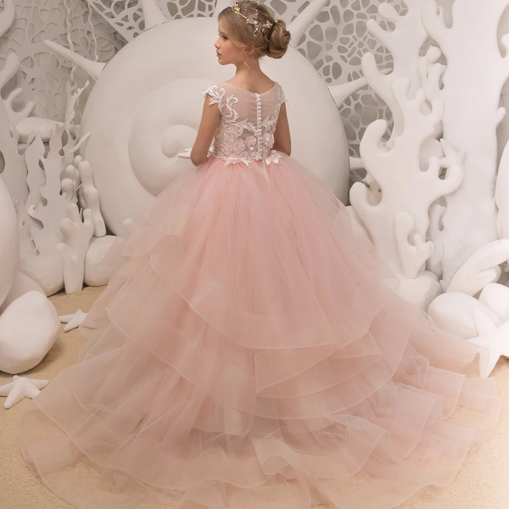 EVTol- Robe de demoiselle d'honneur en dentelle rose personnalisée, pour mariage, princesse, couches de tresse en crin, taillée, pelucheuse, pour spectacle, TFD103