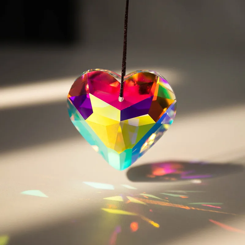 Top Quality 45mm Sparkle K9 Crystal Peach Heart Love Sun Catcher Lighting Pendant DIY Jewelry Ornament Wedding Party Decoration