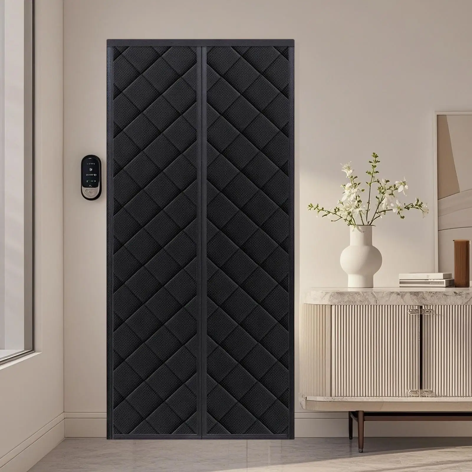 Thermal Door Curtains Windproof Magnetic Installation Thermal Door Curtains Magnetic For Kitchens Doorway Bedrooms Nursery